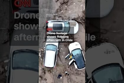 Drone footage shows flooding aftermath in Chile