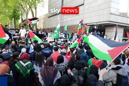 Pro-Palestine march marking three years of war in Gaza
