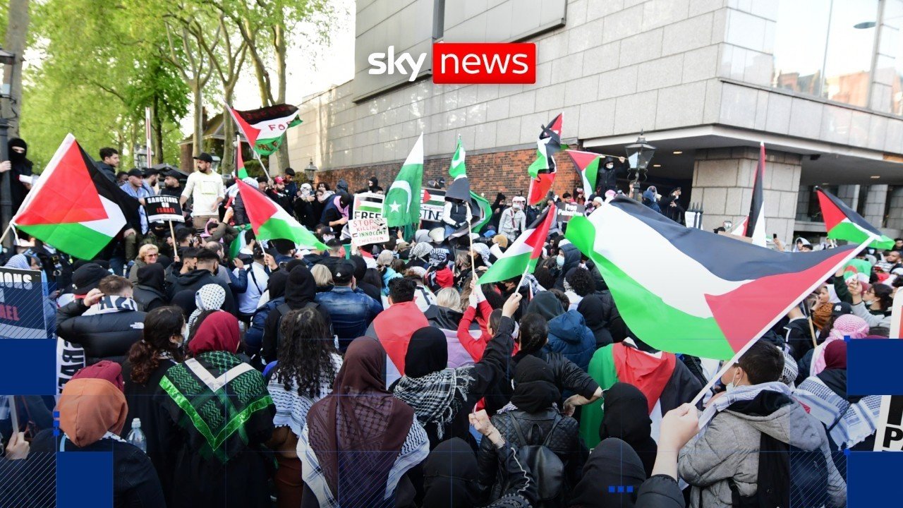 Pro-Palestine march marking three years of war in Gaza