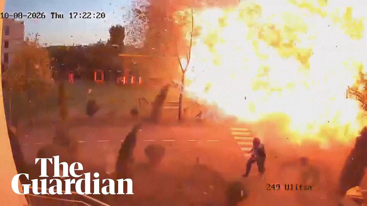 Man narrowly escapes drone strike on playground in Kyiv