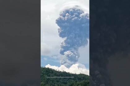 Philippines volcano erupts, creating 6km-high ash cloud