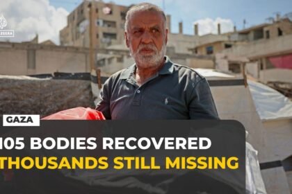 Families in Gaza bury 105 people found under rubble years after strikes