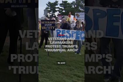 Veterans and lawmakers protest Trump's 'triumphal arch'