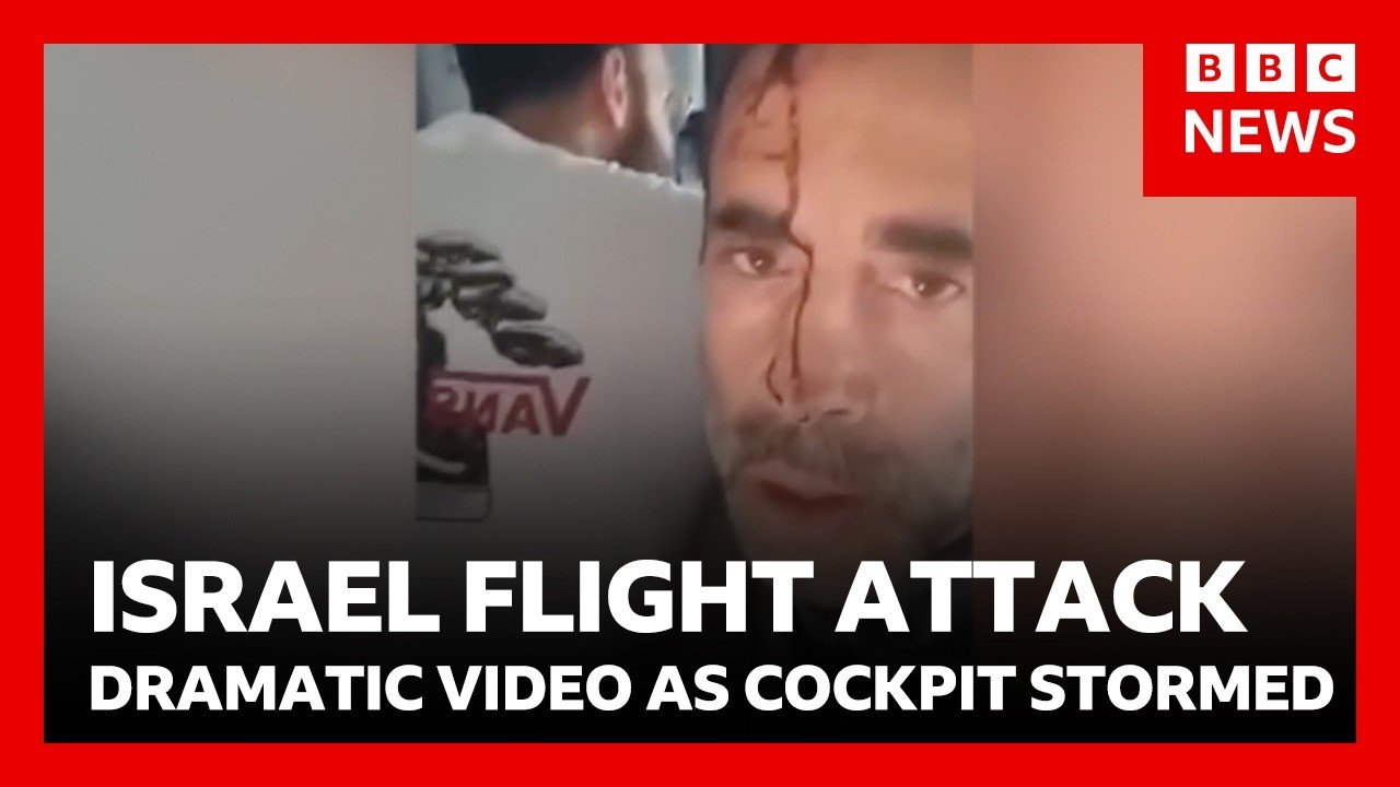 Israel flight attack: dramatic video of passengers tackling pilot “trying to crash plane” | BBC News