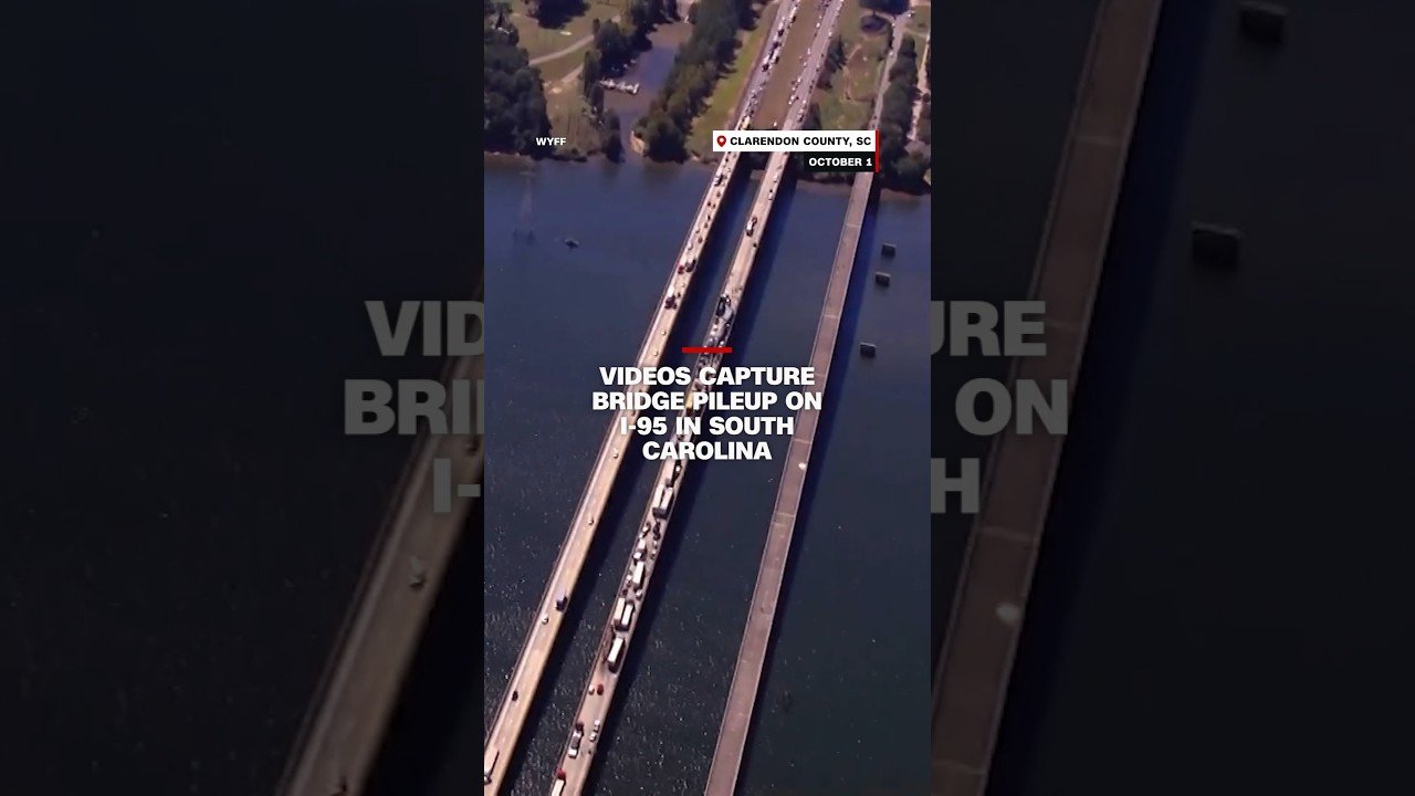 Videos capture bridge pileup on I-95 in South Carolina