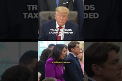 Trump defends taxpayer-funded ads