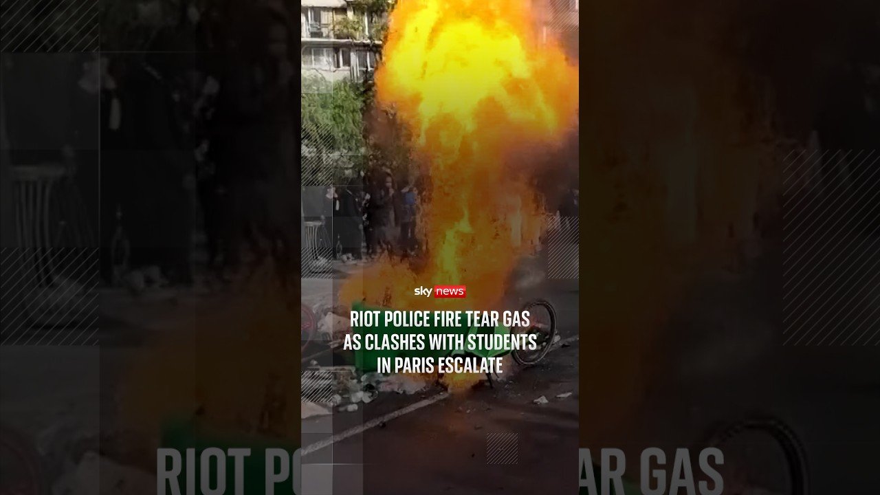 Riot police fire tear gas as clashes with students in Paris escalate