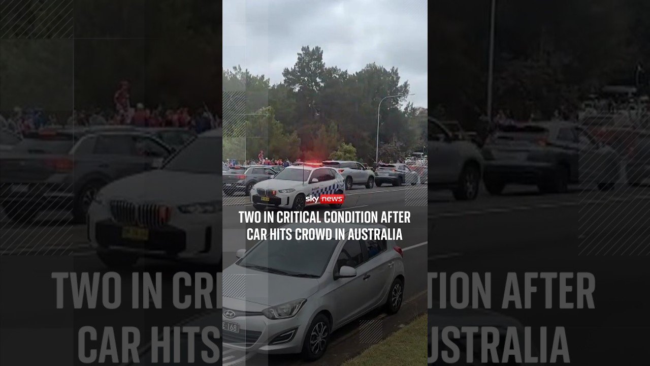Two in critical condition after car hits crowd in Australia