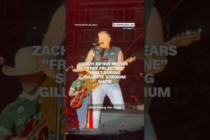Zach Bryan wears Free Palestine Shirt at Gillette Stadium