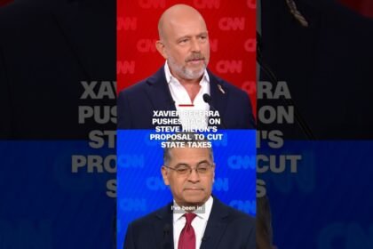 Democrat Xavier Becerra disagrees with Republican Steve Hilton's proposal to cut state taxes