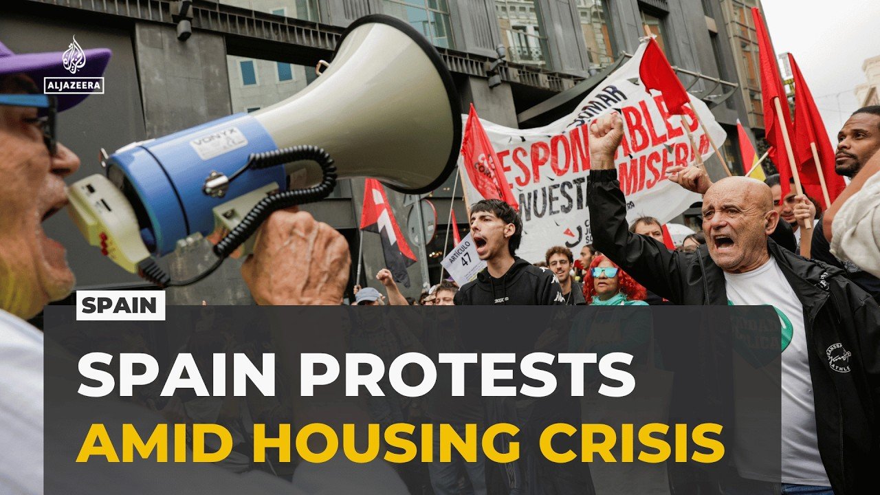 Hundreds of thousands protest Spain's housing crisis as strike calls grow