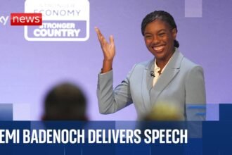 Kemi Badenoch delivers speech at party conference