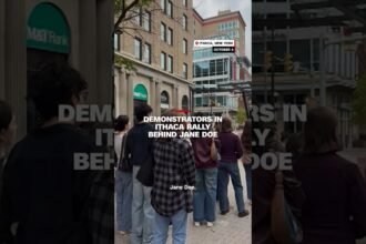 Demonstrators in Ithaca rally behind Jane Doe