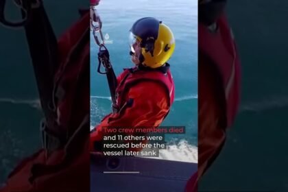 Two dead after ship sinks off Romania following fire