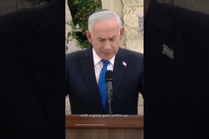 Protester interrupts Netanyahu’s speech at October 7 memorial | AJ #shorts