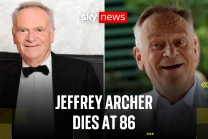 Author Jeffrey Archer died 'peacefully' at home