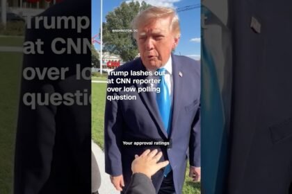 Trump lashes out at CNN reporter over low polling question