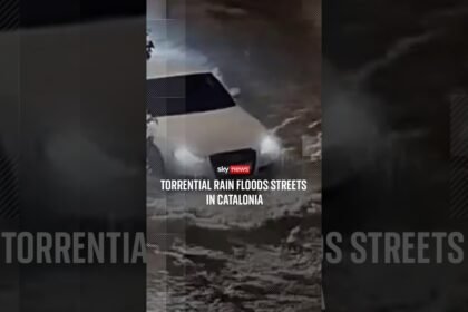 Torrential rain floods streets in Catalonia