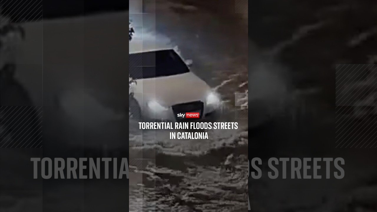 Torrential rain floods streets in Catalonia