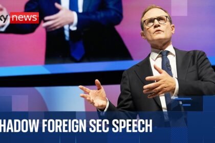 Tom Tugendhat speaks at Conservative Party conference
