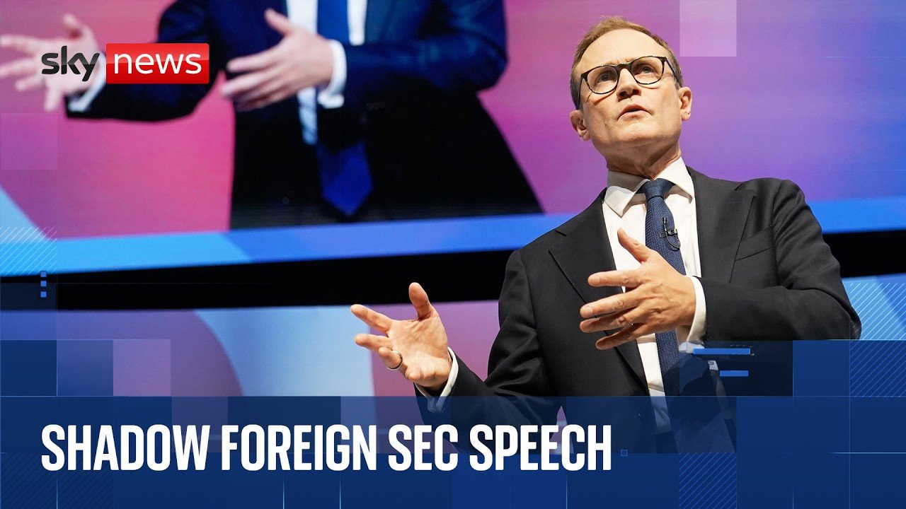 Tom Tugendhat speaks at Conservative Party conference