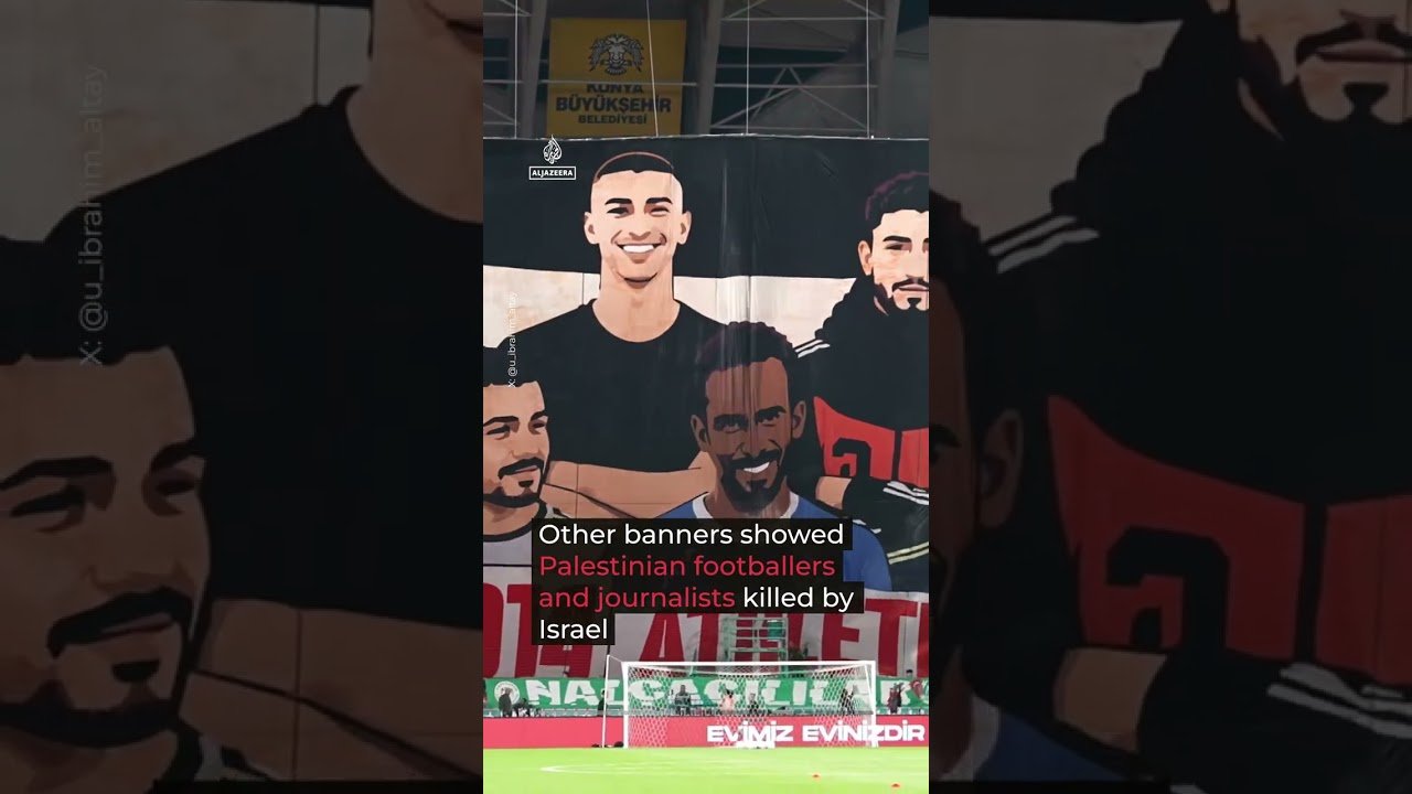 Turkish fans show support for Palestine at friendly fixture | #AJ shorts