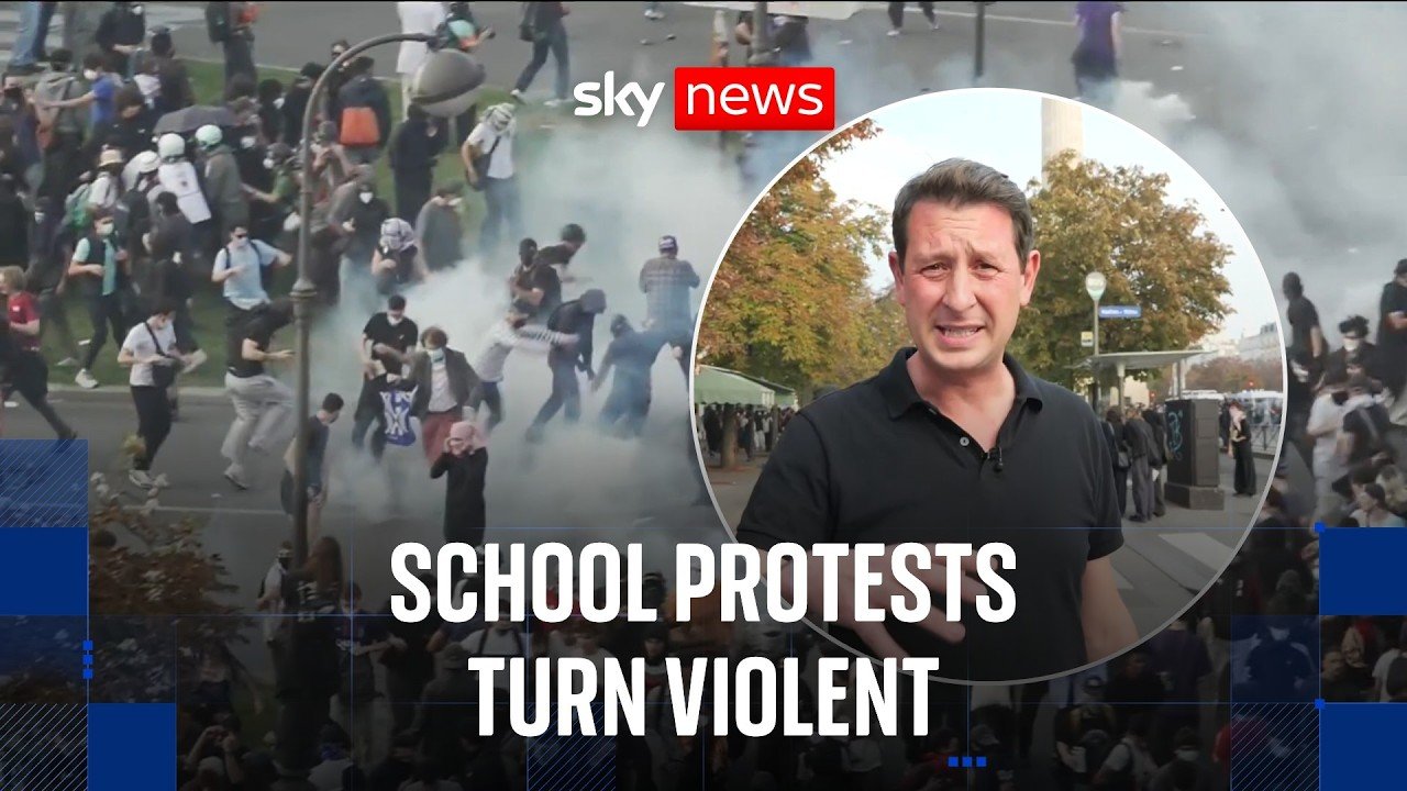 Tear gas fired as students clash with police in Paris