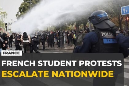 French police fire tear gas as students and parents protest school funding