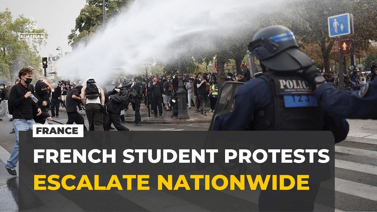 French police fire tear gas as students and parents protest school funding
