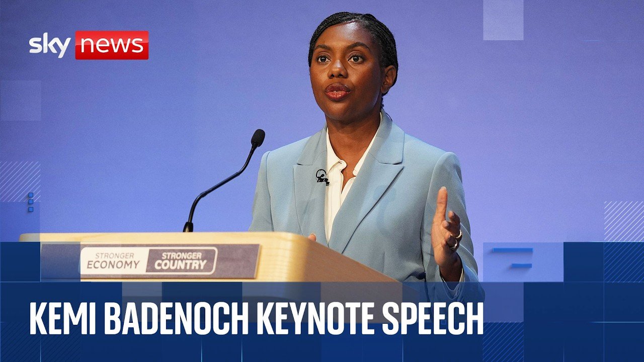 Kemi Badenoch delivers keynote speech at Conservative Party conference
