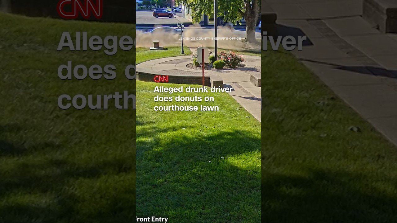 Alleged drunk driver does donuts on courthouse lawn