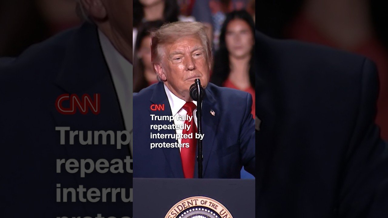 Trump rally repeatedly interrupted by protesters