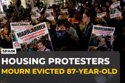 Madrid protesters mourn evicted 87-year-old who became face of Spain's housing crisis