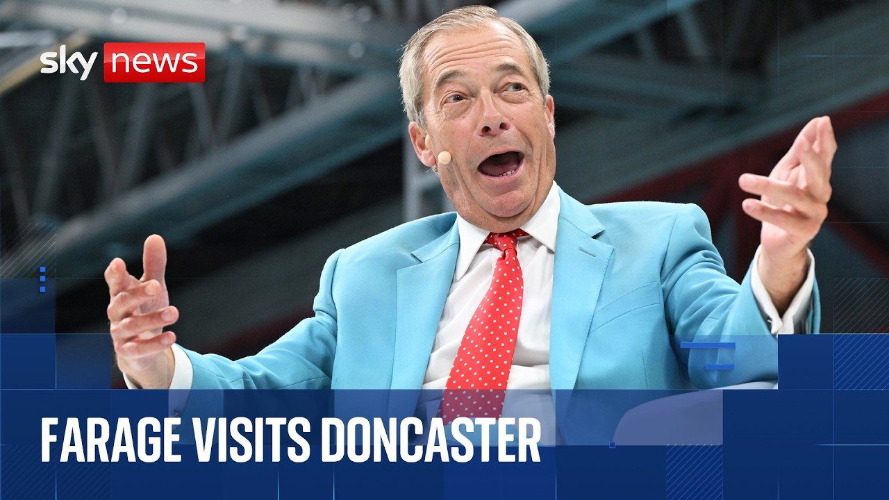 Nigel Farage speaks at Reform 100 Days Tour rally
