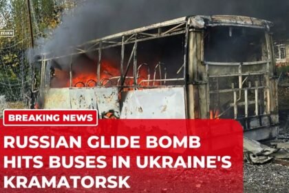 Russian glide bomb hits buses in Ukraine's Kramatorsk, killing at least 30