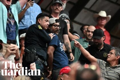 Protesters removed after disrupting Trump rally in Texas