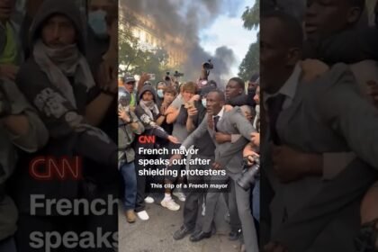French mayor speaks out after shielding protesters