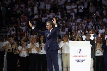 Serbian populist leader Vucic launches campaign for prime minister