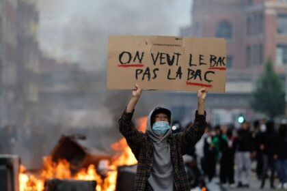 French schools set alight by students in protests over cuts