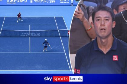 Emotional Nishikori finishes career in style with 23-shot rally against Tiafoe