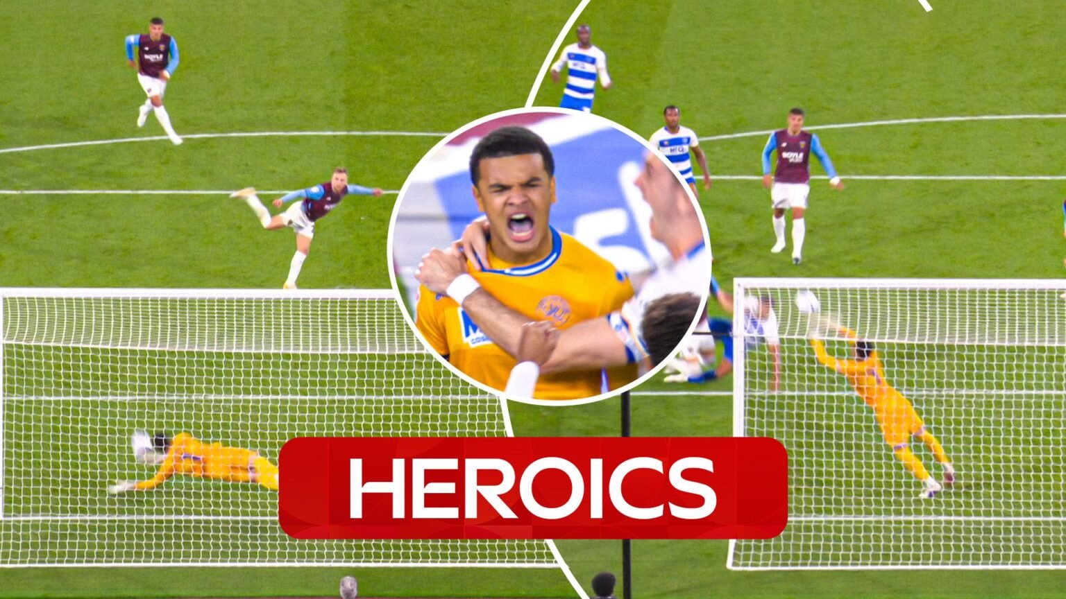 INCREDIBLE! QPR's Charles saves stoppage-time Bowen pen AND rebound!