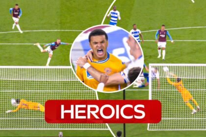 INCREDIBLE! QPR's Charles saves stoppage-time Bowen pen AND rebound!