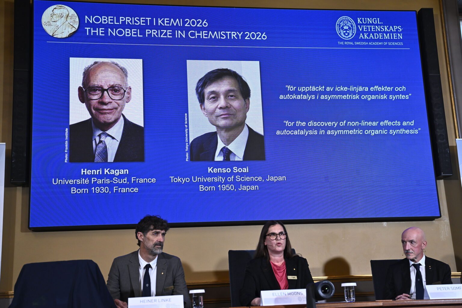 Henri B. Kagan and Kenso Soai win Nobel Prize in chemistry